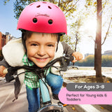 Hurtle Sports Safety Bicycle Kids Helmet-Toddler&Child Bike Helmet w/Adjust Knob,Chin Strap,Ventilation -Toddlers/Childrens Helm