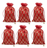 brown leaf 12X9 inches Red Carry Design Potli Bags Jewelry Pouch Best for Wedding Anniversary Party Supply Return Gifting Bags (