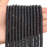 BONNY BOXX 1 Strand (150PCs) Natural 2 * 6mm Black Obsidian Rondelle Beads, Natural Abacus Disk Stone Beads Loose Spacer Gemston