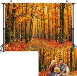 PGSWEER Fall Forest Leaves Glitter Backdrop Golden Maple Thanksgiving Harvest Background Autumn Scenery Baby Shower Photo Studio
