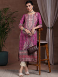 Libas Women'S Crepe Printed Straight Kurta (29261 Mauve Mauve S