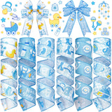 Yuxung 6 Rolls 30 Yards Baby Boy Light Blue Craft Ribbon for Baby Shower Decorative Welcome Wrapping Gifts Making Bow Box Table 