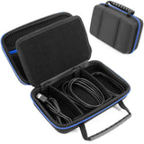 CASEMATIX Hard Shell Electronics Organizer Travel Case with 2 Adjustable Cable Bag Dividers, 3 Zipper Pouches and Elastic Cable 