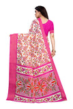 Anni Designer Women'S Linen Cotton Printed Saree With Blouse Piece (Afrin Pink_Pink),Pink,Free,Linen,Printed,With Blouse Piece