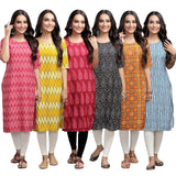 Pinkmint Women's Crepe Digital Print Straight Kurta (328-329-337-373-333-331-M) [Pack of 6]