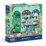 Good Puzzle Co Bookshop Cats - 500 Piece Jigsaw Puzzle Featuring Beautiful Artwork of A Cozy Bookshop Storefront with Cats