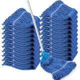 Seewey 20 Pcs Commercial Mop Head Replacements Bulk, 29 Inch Blue Microfiber Looped End Heavy Duty Mop Heads Cotton String Washa