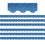 Teacher Created Resources Blue Sparkle Scalloped Border Trim, 35 Feet Per Pack, 6 Packs