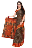 Tamaira Fashion Womens Plain Weave Pure Cotton Saree Without Blouse Piece(Ab15_Brownandrustbrown)
