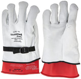 OTC 3991-12 Large Hybrid Electric Safety Gloves - Leather Outer Glove Over Rubber Inner Glove Provides Protection for High Volta