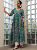 Libas Women'S Cotton Fit And Flare Midi Casual Dress (29165_Rama Green Green 2Xl