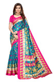 Gosriki Women'S Sky Blue Color Art Silk Printed Saree With Blouse Piece(The Shape-Skyblue_Free Size),Sky Blue,,B0821BYS4B