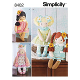 Simplicity Stuffed Doll with Clothes Art and Craft Sewing Template, One Size Only, Mulit Color
