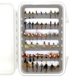 Outdoor Planet 50 Must-Have Fly Fishing Flies Assortment | Waterproof Fly Box | Dry, Wet, Nymph Flies, Caddis | Trout, Steelhead