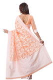 Glory Sarees Womens Banarasi Artificial Silk Saree With Blouse Piece (Kara124-Peach_Peach)