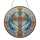 NQRSBUI DIY Hanging Diamond Art Kits for Adults, Cross Double Sided Diamond Art Painting Suncatchers Pendants, Crystal Gem Craft