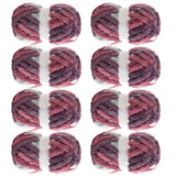 MABOZOO Tie Dye Chunky Yarn for Crocheting & Knitting, 8 Pack - Soft Plush Red Fluffy Jumbo Chenille Yarn,Giant Thick Fuzzy Bulk