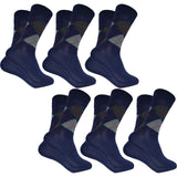 Cotson MenS Diamond Cut Organic Cotton Crew Length Socks (Navy, Pack Of 6)