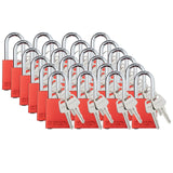 Brady Safety Lockout Padlock Sets 24 Pack Red Keyed Different Safety Lockout Padlocks 2 Keys Per Lock SDALRED38STKD