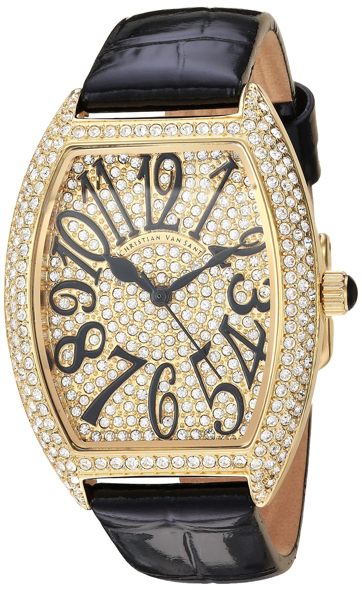 Christian Van Sant Womens Cv4820 Elegant Analog Display Quartz Black Watch