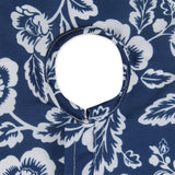Nautical Blue Floral Print Outdoor Tablecloth With Zipper 60 Round