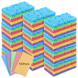 100 Pieces Kitchen Sponge Bulk Natural Sponges for Dishes Compressed Wood Pulp Sponges Cleaning Sponge Without Scratching for Ki