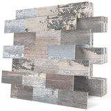 DEWOO 20-Sheet Peel and Stick Rustic Backsplash Wall Tile Self Adhesive for Kitchen Farmhouse Faux Wood Look (13.5 x 11.4)