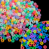 NITOPUPU 1000Pcs 6x9mm Glow in The Drark Pony Beads for Jewelry Making, 5 Style Color Kandi Hair Beads for Braids, Bracelets Mak