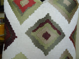 Plutus Brands Plutus Earth Native-Trail Handmade Throw Pillow, 12 X 25, White/Green/Red