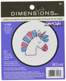 Dimensions Unicorn Fun Mini Counted Cross Stitch Kit for Beginners, 11 Count White Aida, 3D
