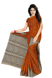 Tamaira Fashion Womens Plain Cotton Saree (Ab11_Brown)