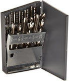 Chicago Latrobe 52581 GT18 HighSpeed Steel Jobber Length Drill Bit and Spiral Point Tap Set with Metal Case, Uncoated (Bright) 
