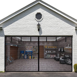Garage Door Screen for 1 Car Garage Doors 8x7FT- Reinforced Fiberglass Door Screen,Stronger High Energy Magnets , Magnetic Scree