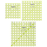 Dritz Omnigrip 6.5in 8.5in 10.5in Combo Pack Quilting Ruler, 6 by 6 Stitched in Yarn, Clear