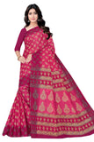 TAMAIRA FASHION Womens Plain Weave Pure Cotton Saree Without Blouse Piece(AB35_DarkPink)