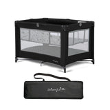 Dream On Me Zazzy Portable Playard with Bassinet in Black, Lightweight Packable and Easy Setup Baby Playard with Mattress and Tr