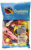 Qualatex 43568 Standard Assortment W/White Latex Balloons, 5, Multicolor, Pack of 100
