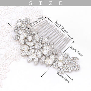 Ammei Headpiece Silver Wedding Hair Comb With Pearls And Crystals Wedding Hair Accessories Bridal Headpiece Or For Parties