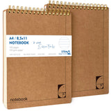 le vent Top Spiral Notebook 8.5 x 11 Hardcover Lined 200+200 Pages Notepad NonBleed 100gsm Thick Paper A4 Steno Notebook,
