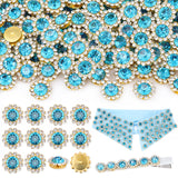 130 PCS 12MM Sew on Rhinestones for Bedazzling, 13 Mixed Colors Crystal Flower Shape Claw Flatback Rhinestones for Crafting, Gla