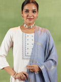 Libas Women'S Cotton Blend Kurta Set (27882_Off White