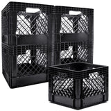 JEZERO 16 Quart 2-Pack Heavy Duty Plastic Crate | Stackable Multi-Purpose Storage Bin for Garage, Home, Office, Groceries, Outdo