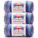 Red Heart All in One Granny Square Grande Grandiose Yarn - 3 Pack of 250g/8.8oz - 100% Acrylic - #4 Worsted (Medium) - 440 Yards