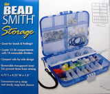 The Beadsmith Mini Travel Storage Box 4.75 x 4.25 x 1.5 Inches Storage Organizer with Multiple Compartments, Art Supply Orga