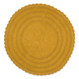 Dii Crochet Collection Reversible Bath Mat, Round, 27.5 Diameter, Honey Gold