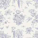 Froluya Floral Peel and Stick Wallpaper Vintage Contact Paper 16.9x 118.1 Cream White and Blue Wallpaper Peel and Stick Floral B