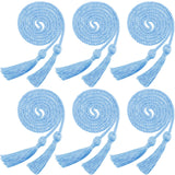 6 Pcs Graduation Cords Rope Belt Honor Cords Graduation Ceremonies Honors Cords Long Tassel for Graduation Photos Parties(Sky Bl