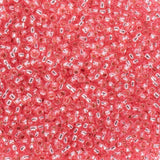 John Bead 24g Vial Czech Glass Seed Beads 10/0 Rose Silver Lined Beads for Jewelry Making Crafts