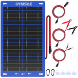OYMSAE 12W Solar Car Battery Charger Portable 12V Trickle Battery Charger & Maintainer Waterproof Solar Panel for Car Boat Autom