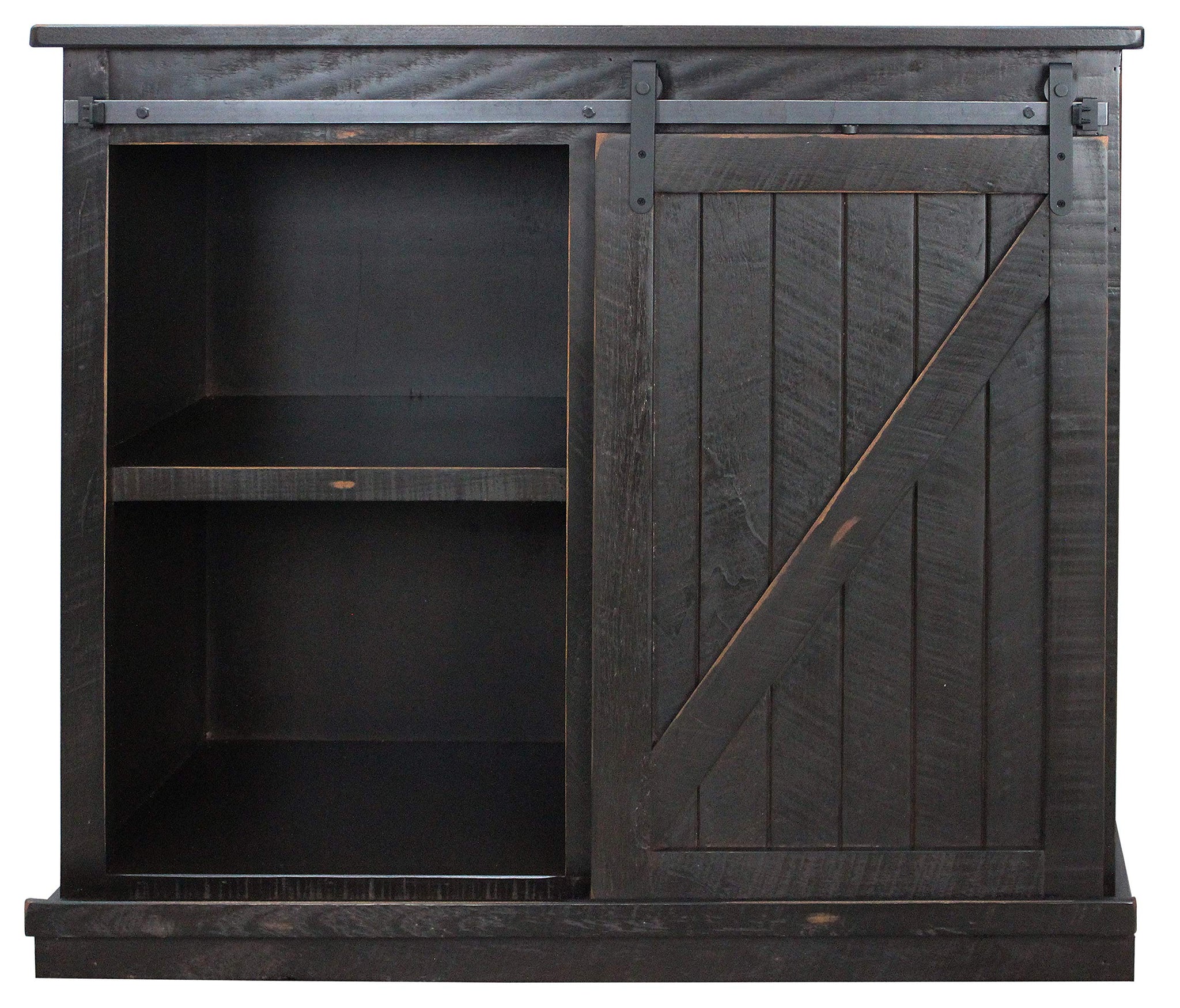 American Heartland Mfg. 47 Tall Quaint Tv Stand, Rustic Antique Black